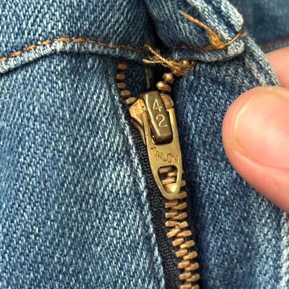 Vintage 70s Levi's Flared Orange Tab Denim Jeans 646 684 Size 40X28 - Picture 6 of 7